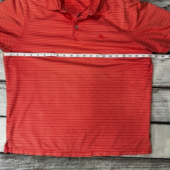 Tommy Bahama Pima Cotton Coral Striped Polo Shirt Men’s Medium - Picture 4 of 11